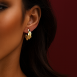 Load image into Gallery viewer, Flow Gold Huggie Earrings