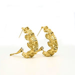 Load image into Gallery viewer, addanna unusual gold earring side angle, neutral white background

