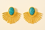 Load image into Gallery viewer, Chi Bold Gold Fan Earrings
