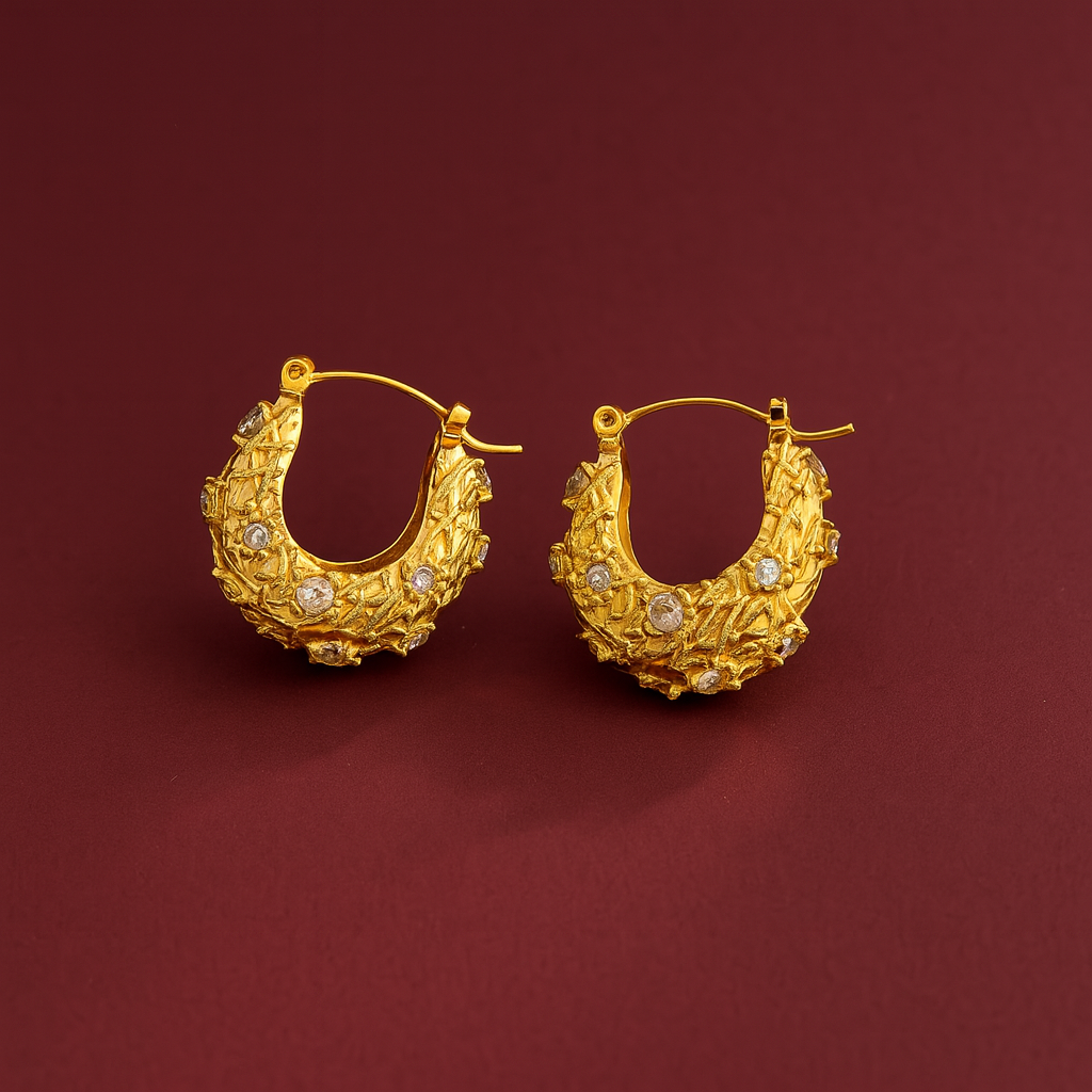 Dayo Gold Zircon Hoop Earrings