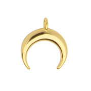 Gold Plated Crescent Moon Pendant neutral background