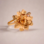 Load image into Gallery viewer, Flower Ring Gold, Side Angle
