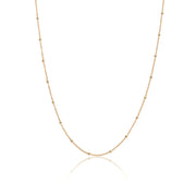Gold Plated Satellite Chain Necklace neutral white background