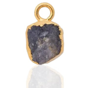 Raw Blue Sapphire Pendant - Natural September Birthstone Electroplated with 18ct Gold