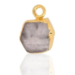 Load image into Gallery viewer, Raw Moonstone Pendant - Natural June Birthstone Electroplated with 18ct Gold. Stone reflection is seen. Neutral white background
