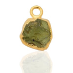 Load image into Gallery viewer, Raw Peridot Pendant - Natural August Birthstone Electroplated with 18ct Gold, a reflection and neutral white background
