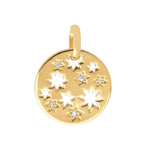 Load image into Gallery viewer, Starry Disk Pendant Gold Plated, neutral  white background
