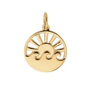 Gold Plated Sunrise Disk Pendant by Reign and Water